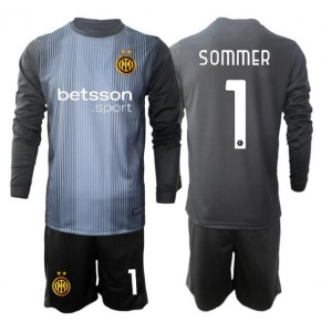 Fotbalové Dres Inter Milan Yann Sommer #1 Brankářské Dětské Domácí Oblečení 2025-26 Dlouhý Rukáv (+ trenýrky)